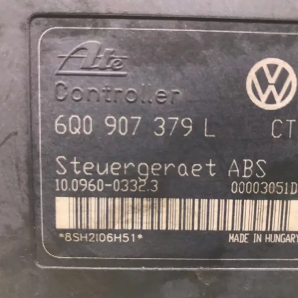 Блок ABS бу для Volkswagen Polo 4 1.2 i, 2003 г. из Европы б у в Минске без пробега по РБ и СНГ 6Q0614117H, 10020600714, 6Q0907379L, 10096003323