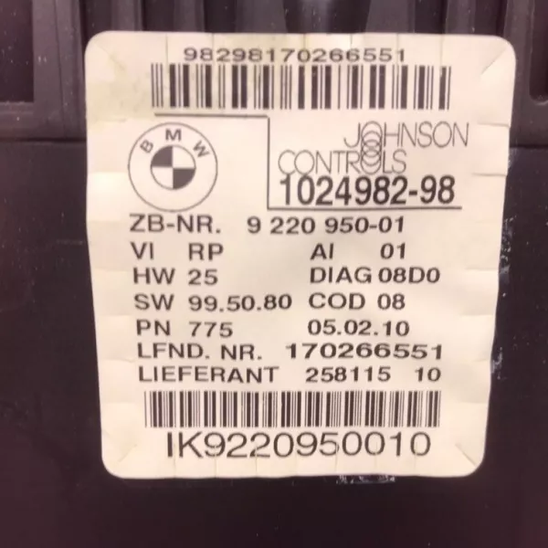 Щиток приборов (приборная панель) бу для BMW 1 E87/E81/E82/E88 2.0 TD,  2010 г.