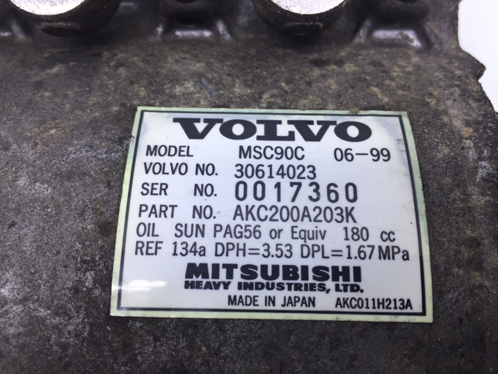 Компрессор кондиционера бу для Volvo V40 1.8 i, 2001 г. контрактный из Европы бу