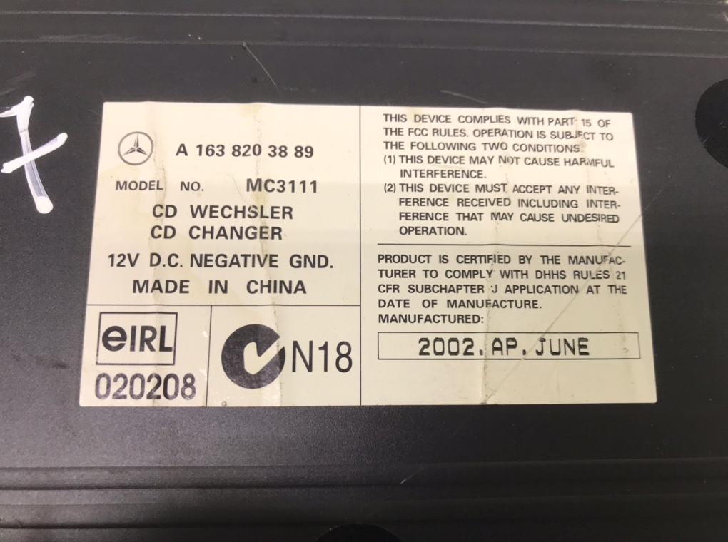 CD-чейнджер бу для Mercedes ML W163 2.7 CDi, 2002 г. контрактный из Европы бу