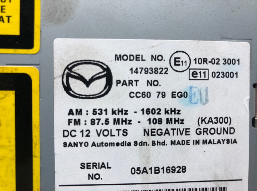 Магнитола - Mazda 5 CR (2005-2010)