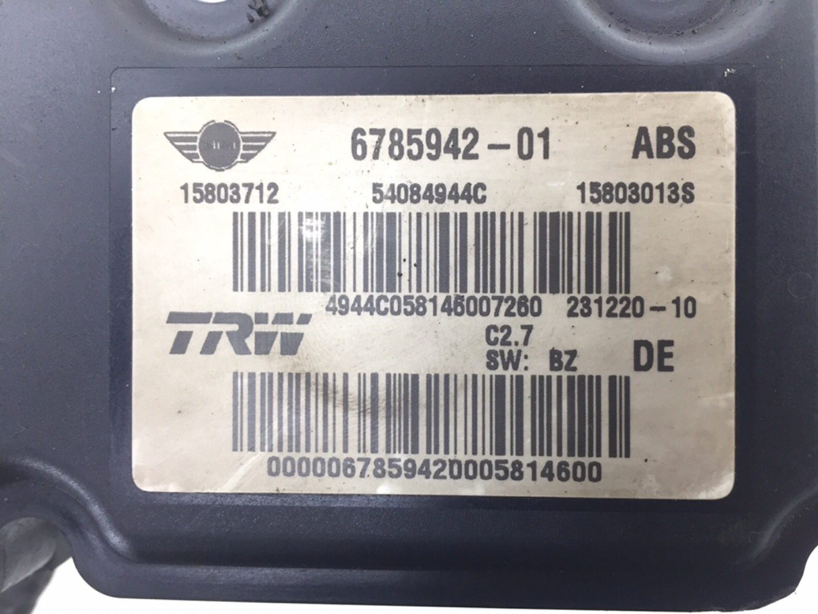 Блок ABS бу для Mini One R56 1.4 i, 2007 г. Блок ABS бу для Mini One R56 1.4 i, 2007 г.