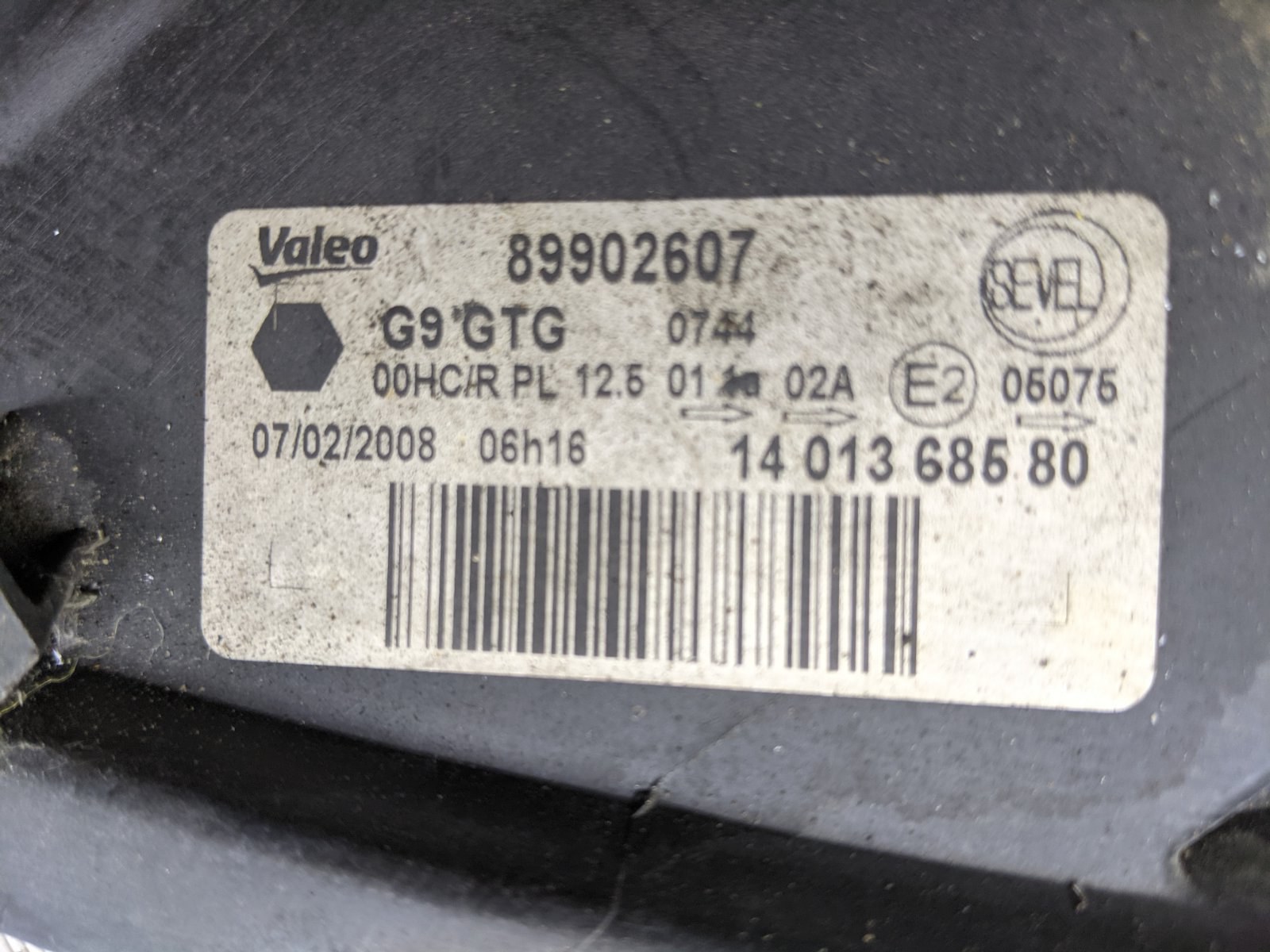 Фара левая бу для Fiat Scudo  2.0 JTD,  2008 г.