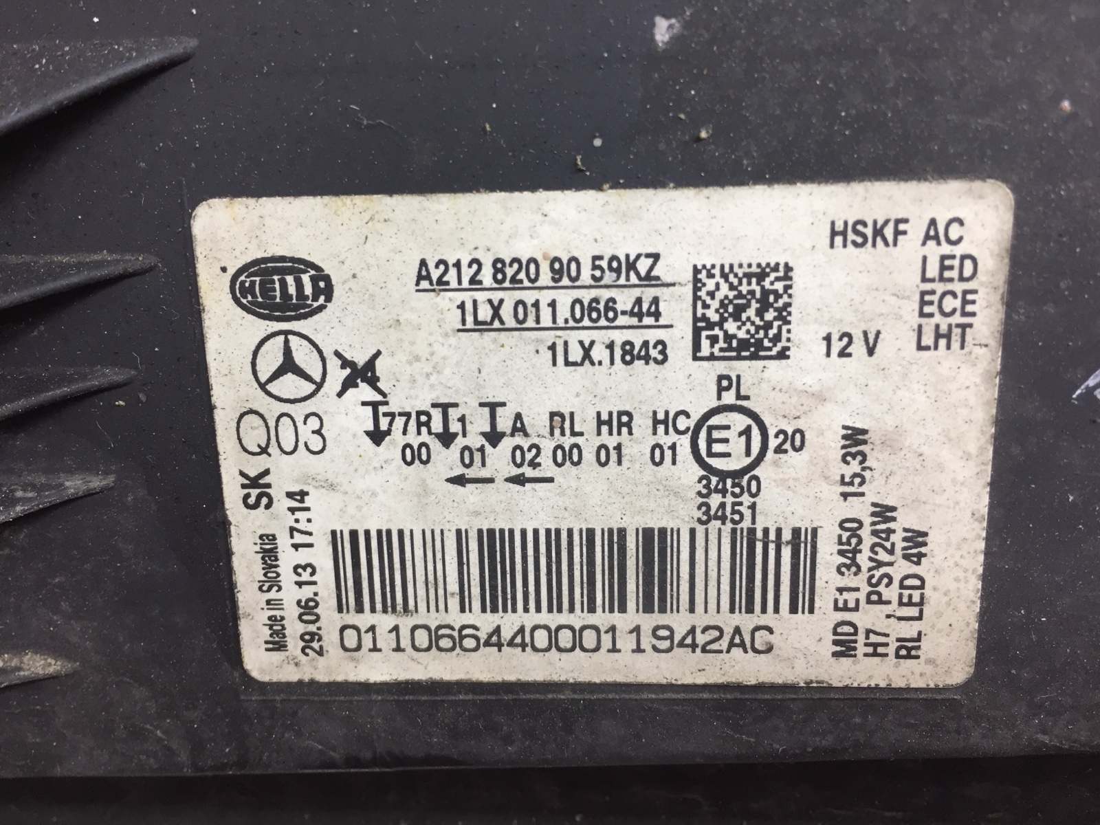 Фара правая бу для Mercedes E W212 2.2 CDi,  2013 г.