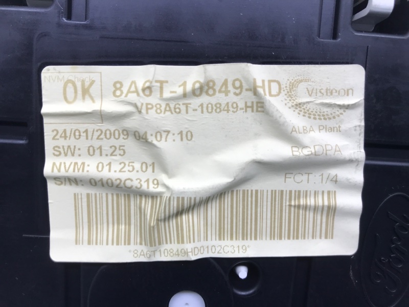 Щиток приборов (приборная панель) бу для Ford Fiesta  1.4 TDCi,  2009 г.