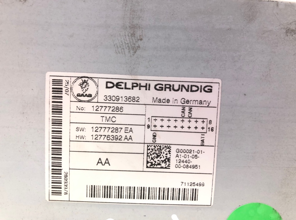 Блок радио бу для Saab 9-3  1.9 TiD,  2007 г.