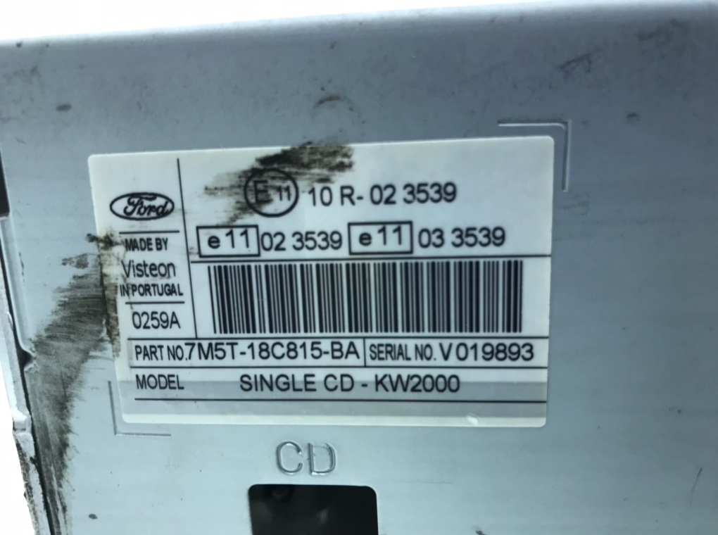 Магнитола бу для Ford Focus 2 1.6 i,  2007 г.