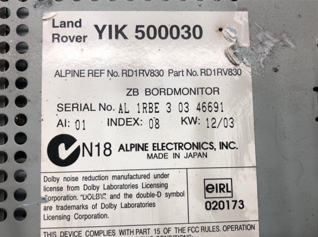 Магнитола бу для Land Rover Range Rover 3 3.0 TD,  2003 г.