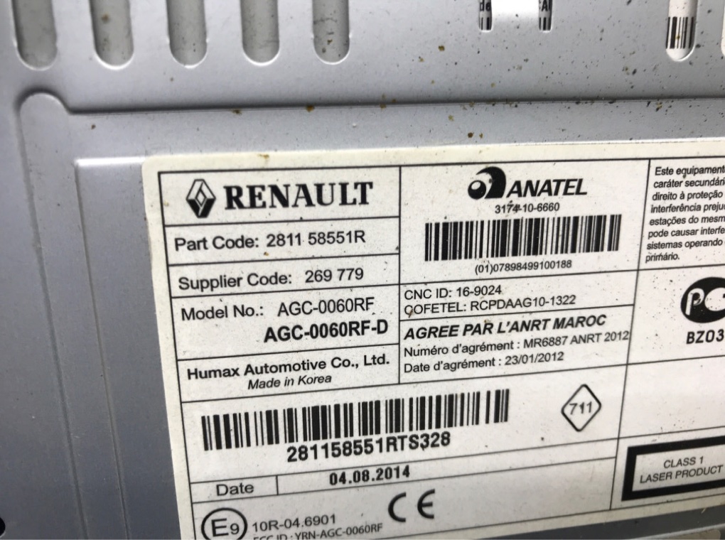 Магнитола бу для Renault Captur 1.5 DCi, 2014 г. Магнитола бу для Renault Captur 1.5 DCi, 2014 г.