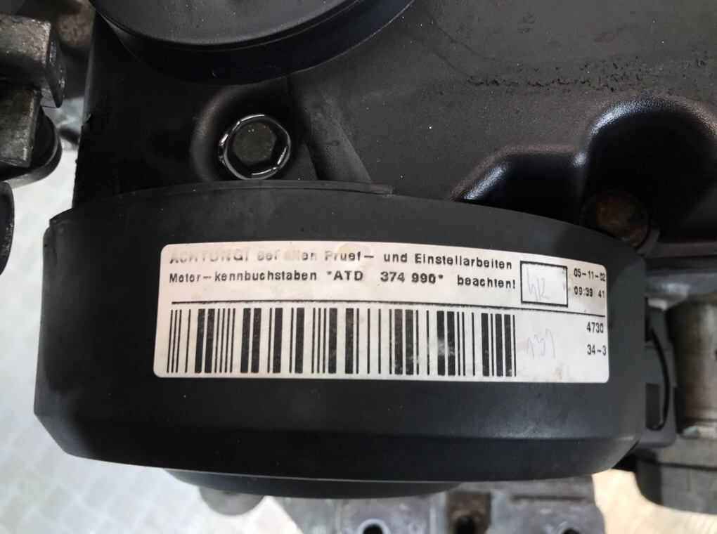 Двигатель (ДВС)  бу для Volkswagen Golf 4 1.9 TDi,  2002 г.