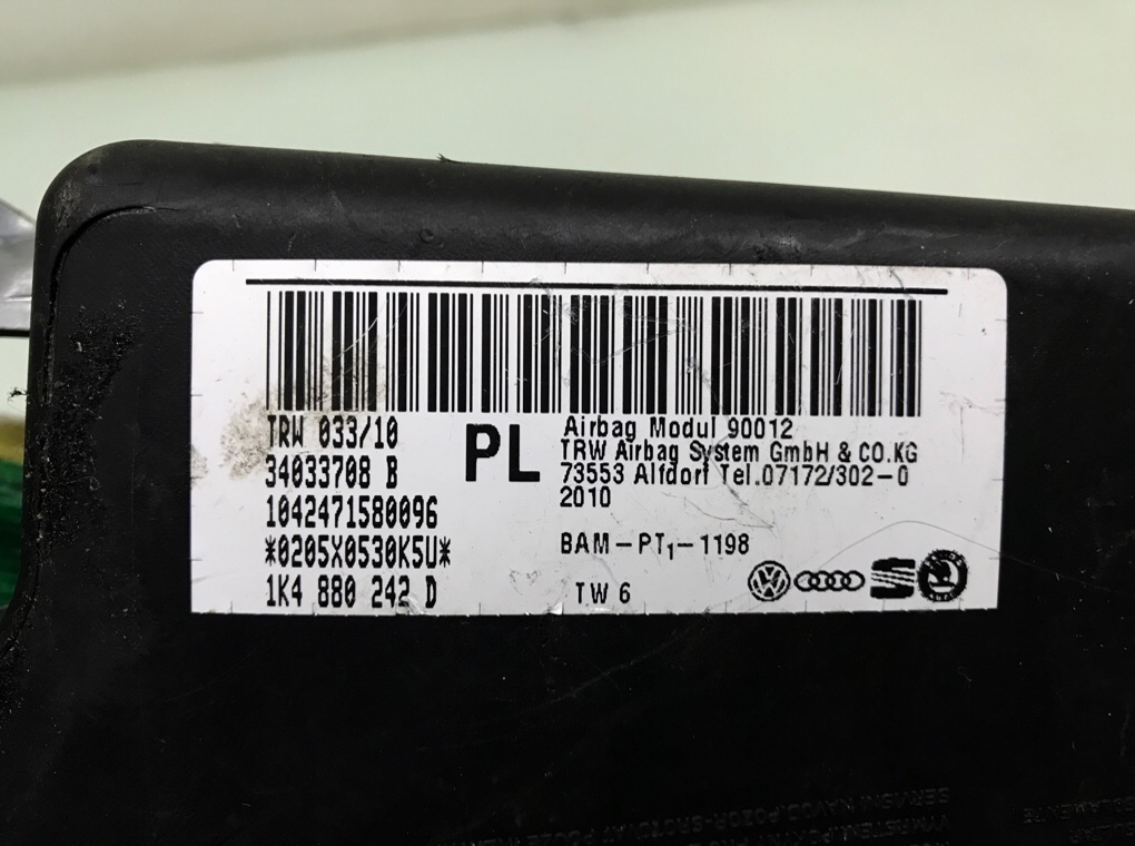 Подушка безопасности боковая (в сиденье) бу для Skoda Octavia A5 1.4 TFSI,  2010 г.