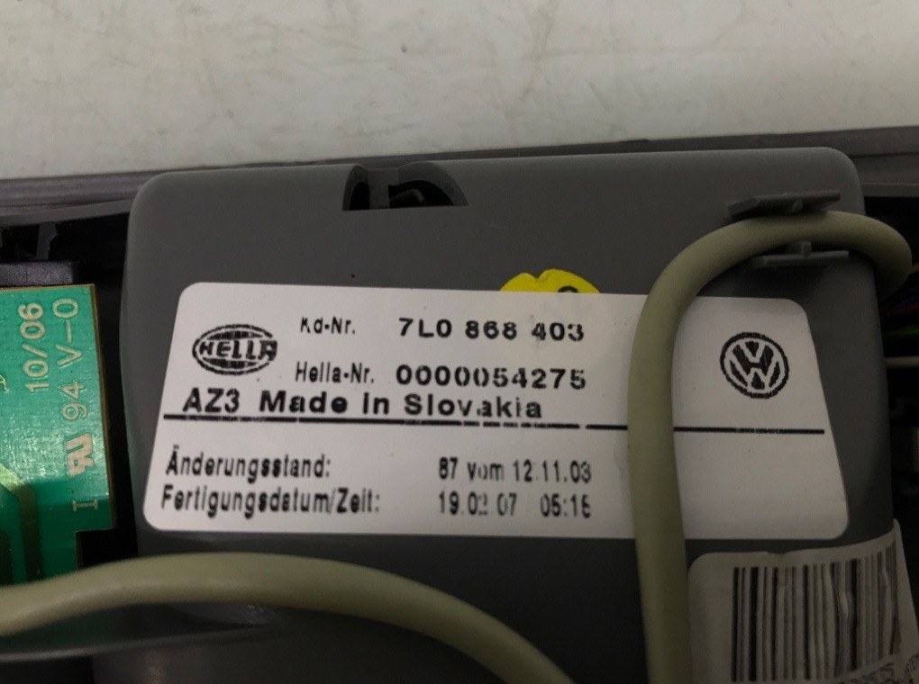 Фонарь салона (плафон) бу для Volkswagen Touareg  2.5 TDi,  2007 г.