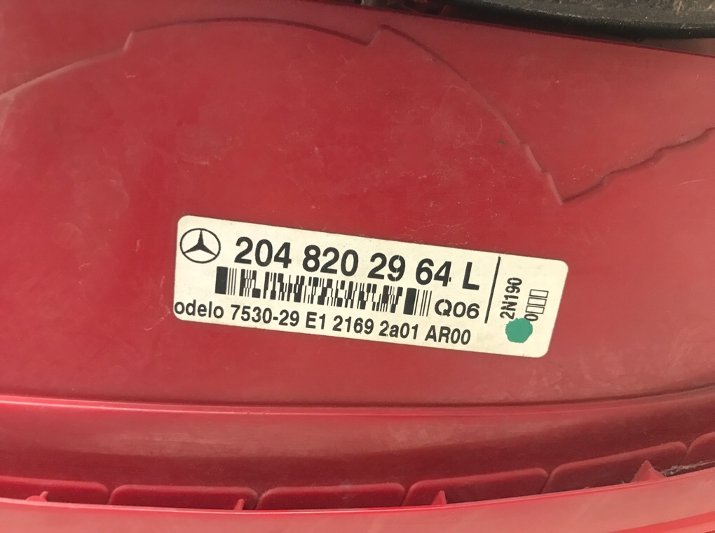 Фонарь задний левый бу для Mercedes C W204 1.8 i,  2010 г.