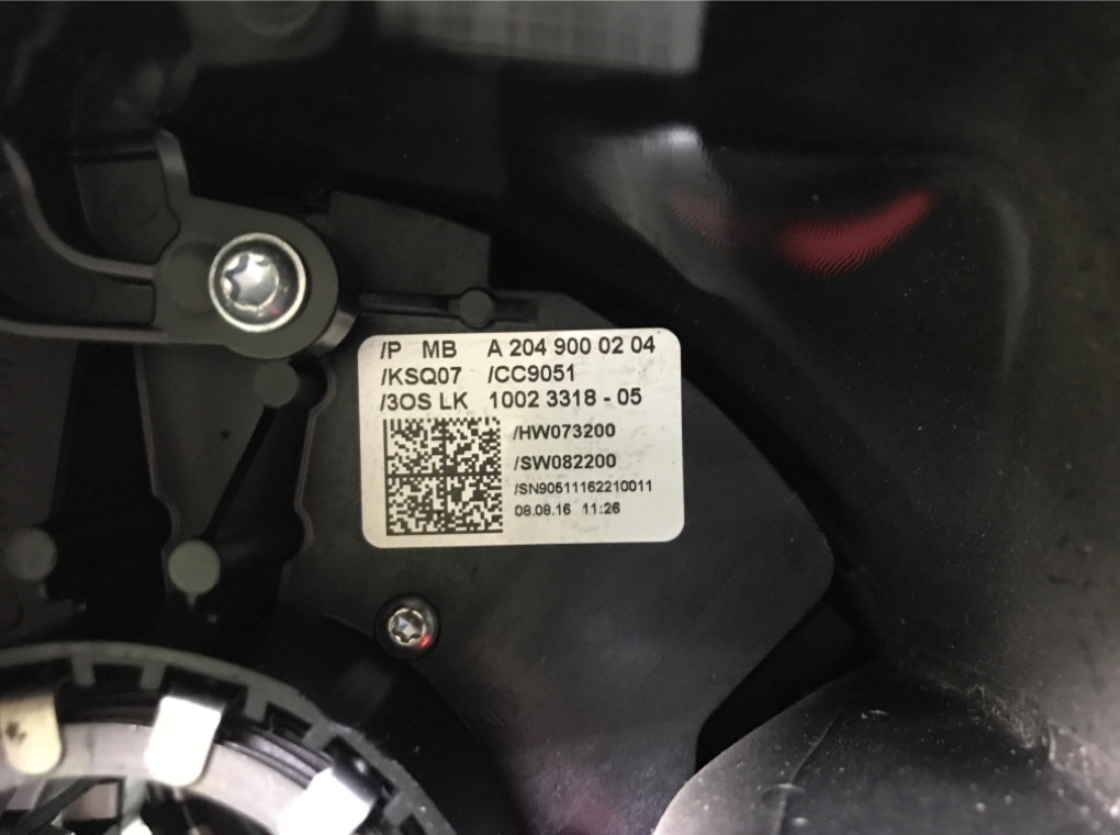 Шлейф руля бу для Mercedes C W204 2.2 CDi,  2009 г.